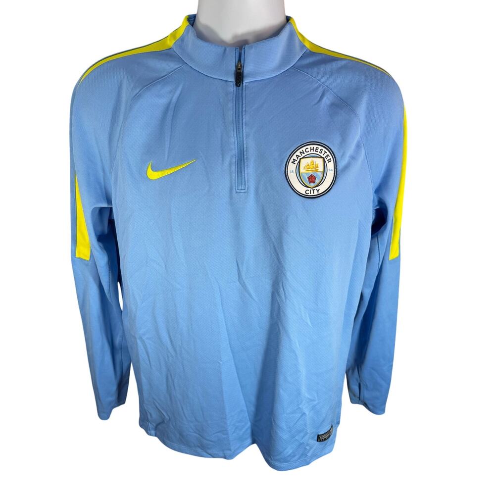 Vintage Manchester City Nike Team Jacket Blue Yellow Men's Large